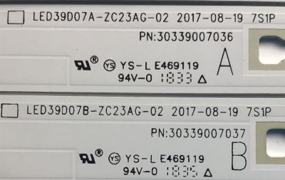 KIT DE LEDS PARA TV JVC ( 3 PZ ) / NUMERO DE PARTE 30339007037 / LED39D07B-ZC23AG-02 / 4600027802-26 / 180904A02 S / 40000M40 / PANEL V400HJ6-PE REV.C3 / MODELO LT-40MAT588 - Imagen 3